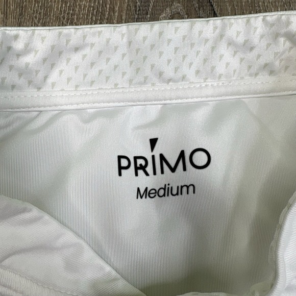 Primo Golf Polo Shirt Blade Collar Henley Performance White Short Sleeve Men's M - Picture 9 of 15